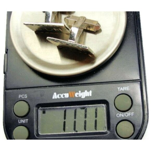 "JLM" Monogram Initial Cufflinks Vintage Sterling Silver 925 Curve Bullet Patina - Picture 10 of 10